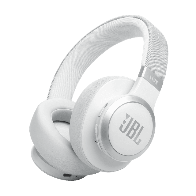 JBL Live 770NC JBLLIVE770NCWHT Over-ear Draadloze hoofdtelefoon met Noise-cancelling Wit