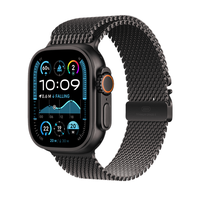 Apple Watch Ultra 2 GPs + Cellular 49mm Black Titanium Milanese Loop Medium Smartwatch