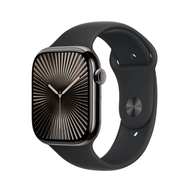 Apple Watch Series 10 GPs + Cellular 46mm Black Sport Band M/l Smartwatch Slate