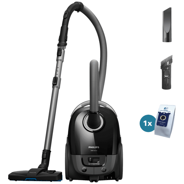 PHILIPS 3000 Series XD3112/09 Stofzuiger met zak Zwart