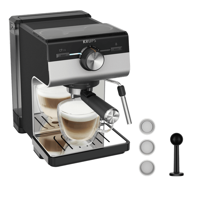 KRUPS  XP384E Authentic+ C90 Pistonmachine - Pistonmachine - Zilver