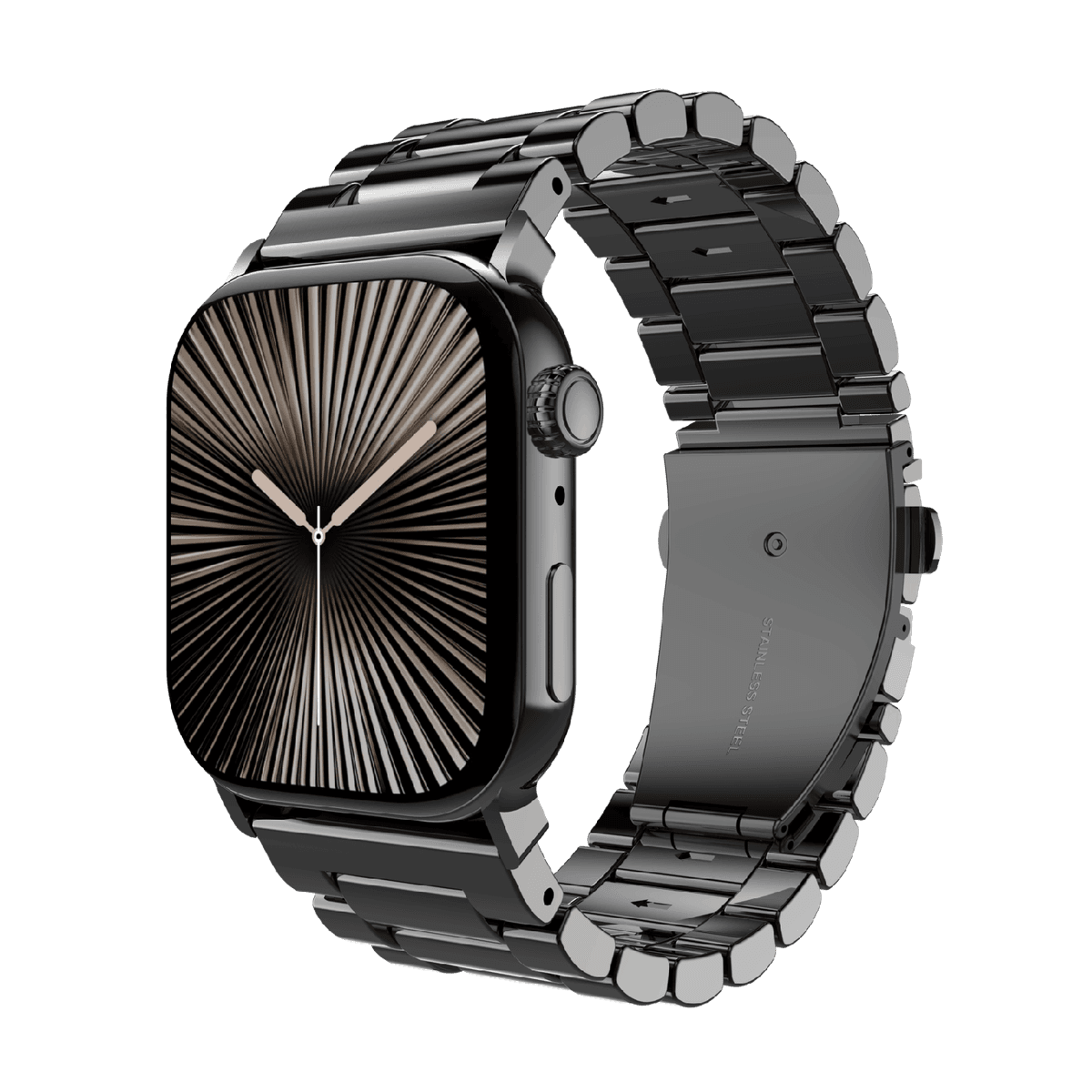 JUST IN CASE PrimeSteel Strap Apple Watch 44-49mm Horlogebandje Zwart — afbeelding 1