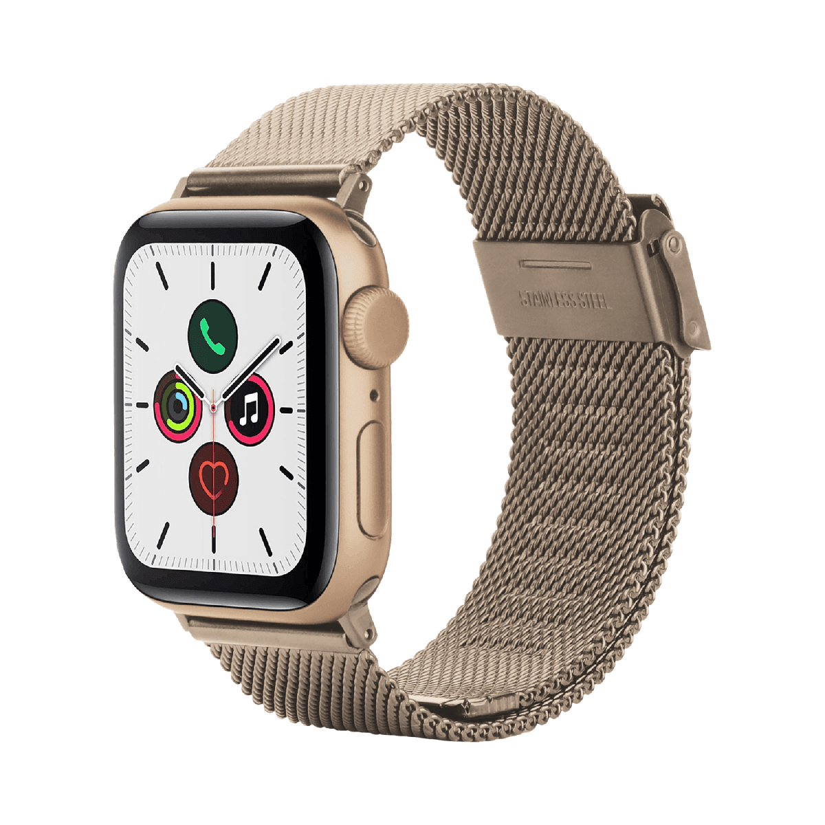 JUST IN CASE SilkSteel Strap Apple Watch 44-49mm Horlogebandje Rose Goud — afbeelding 1
