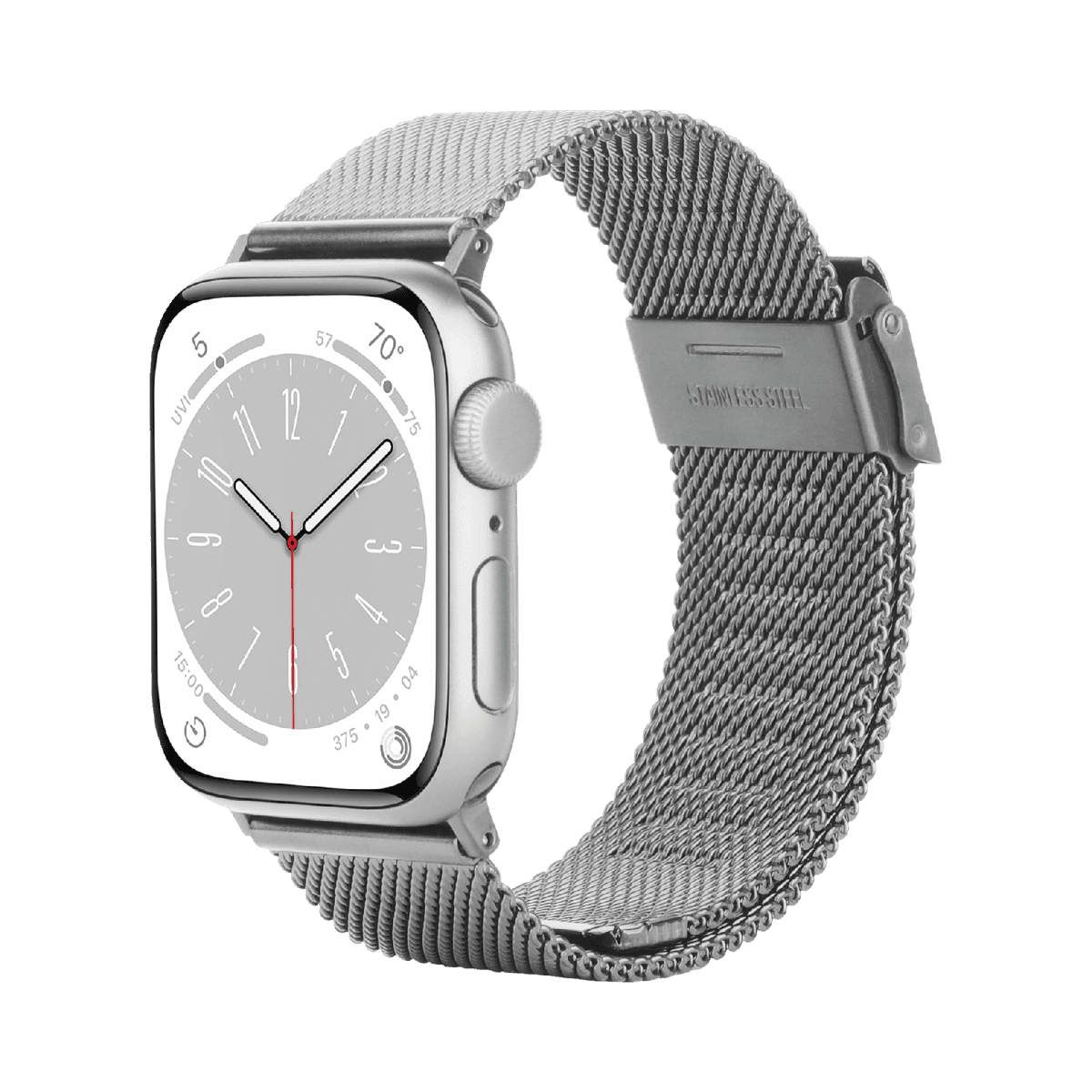 JUST IN CASE SilkSteel Strap Apple Watch 44-49mm Horlogebandje Zilver — afbeelding 1