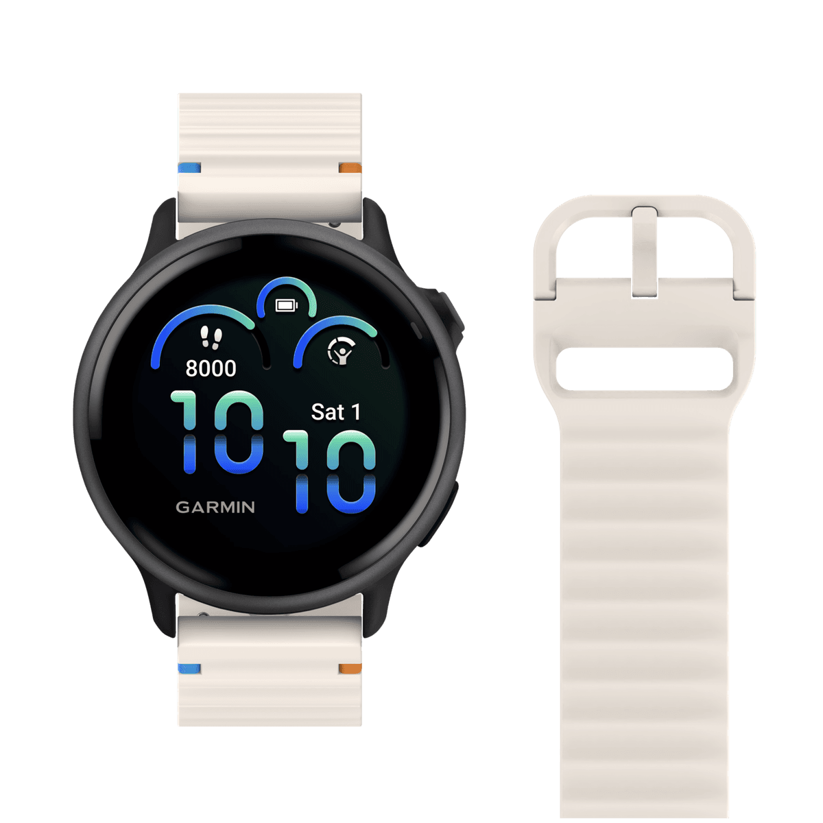JUST IN CASE ActiveFlex Garmin Vivoactive 6 / Vivoactive 5 Horlogebandje Ivoor — afbeelding 1