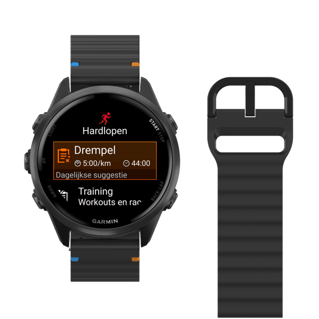 JUST IN CASE ActiveFlex Garmin erunner 55 / 165 / 570 (42mm) Horlogebandje Zwart