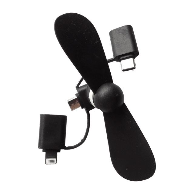 MYA MFBLACK 3-in-1 Mini USB-ventilator