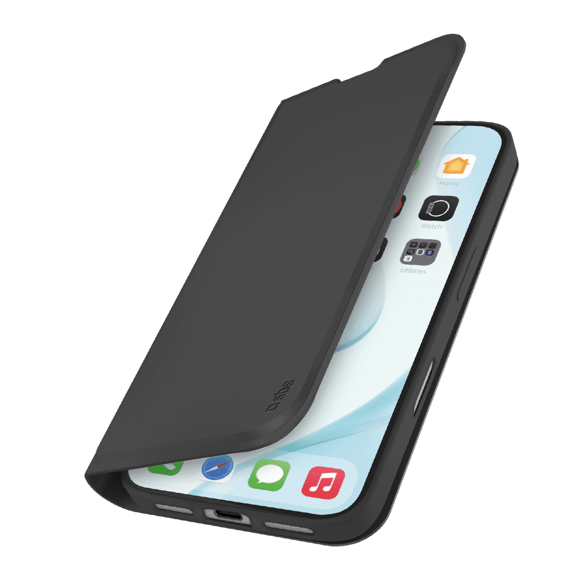 SBS Wallet smooth Telefoonhoesje voor Apple iPhone 17 Zwart — afbeelding 1