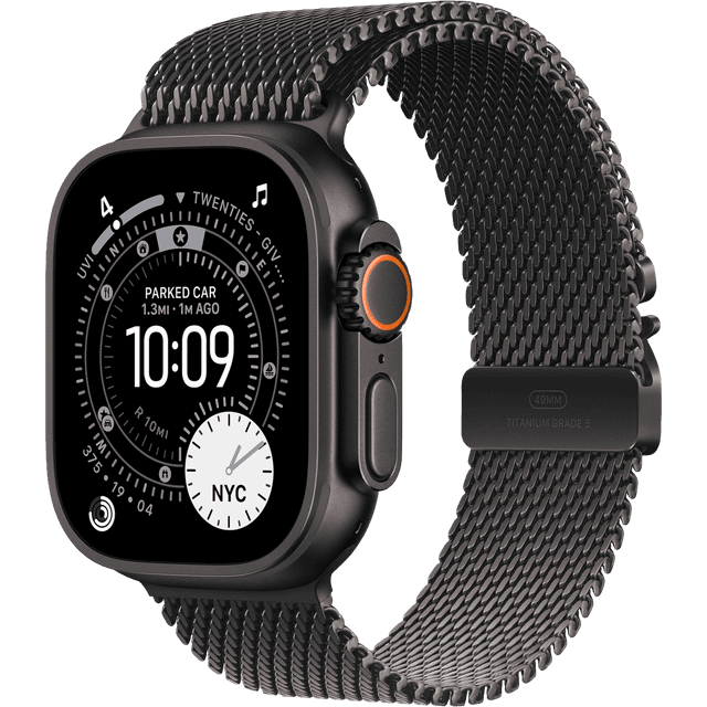 Apple Watch Ultra 3 gps + Cellular - 49mm black Titanium Case - Black Milanese Loop Large Smartwatch