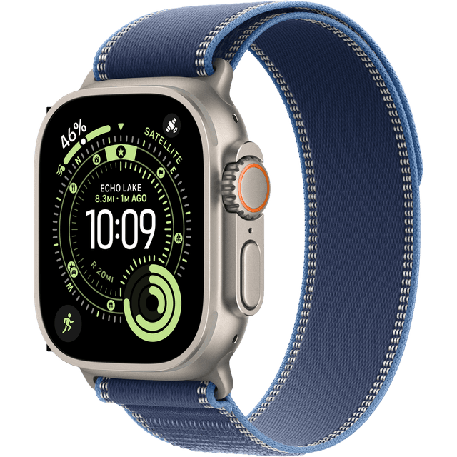 Apple Watch Ultra 3 gps + Cellular - 49mm natural Titanium Case - Blue/bright Blue Trail Loop M/l Smartwatch Natural