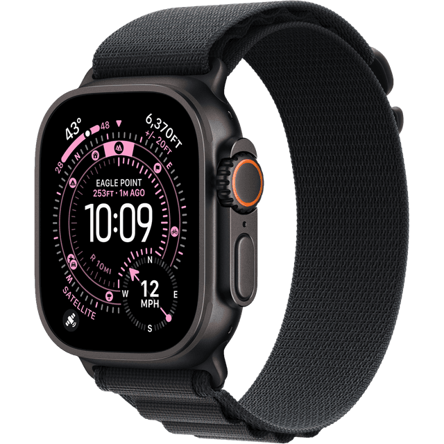 APPLE Watch Ultra 3 GPS + Cellular - 49mm Black Titanium Case - Black Alpine Loop - Medium Smartwatch Black