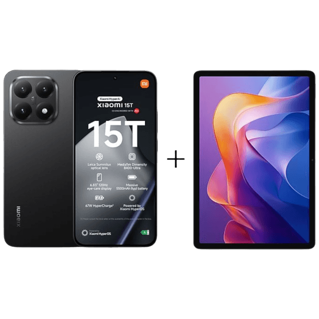 XIAOMI 15T Zwart + Redmi Pad 2 Grijs - 256 GB Zwart