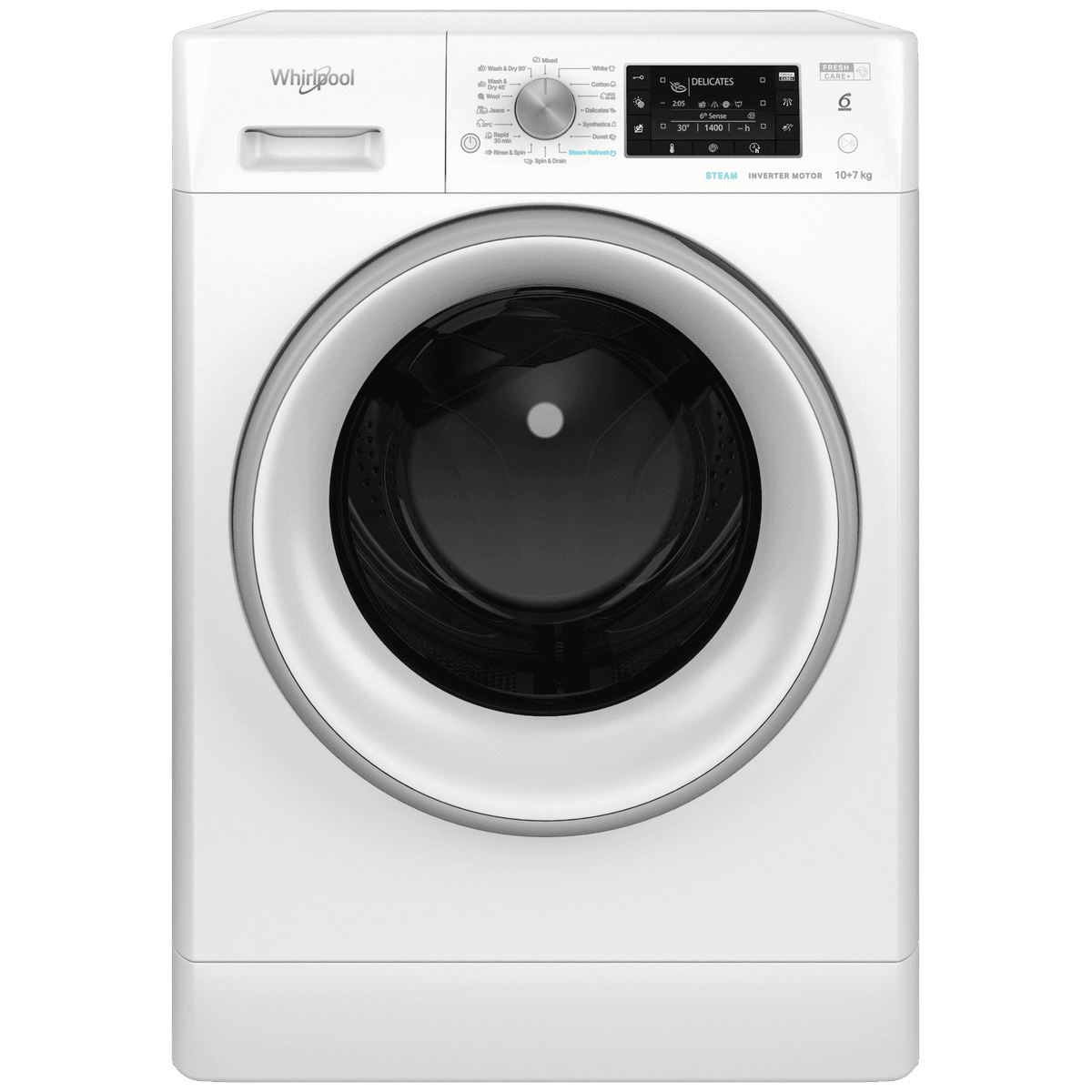 WHIRLPOOL FFWDD 1076258 SV EE - Was-droogcombinatie - 10 kg + 7 kg - 1600 rpm - 80 dB — afbeelding 1