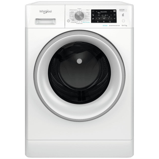 WHIRLPOOL FFWDD 1076258 SV EE - Was-droogcombinatie - 10 kg + 7 kg - 1600 rpm - 80 dB