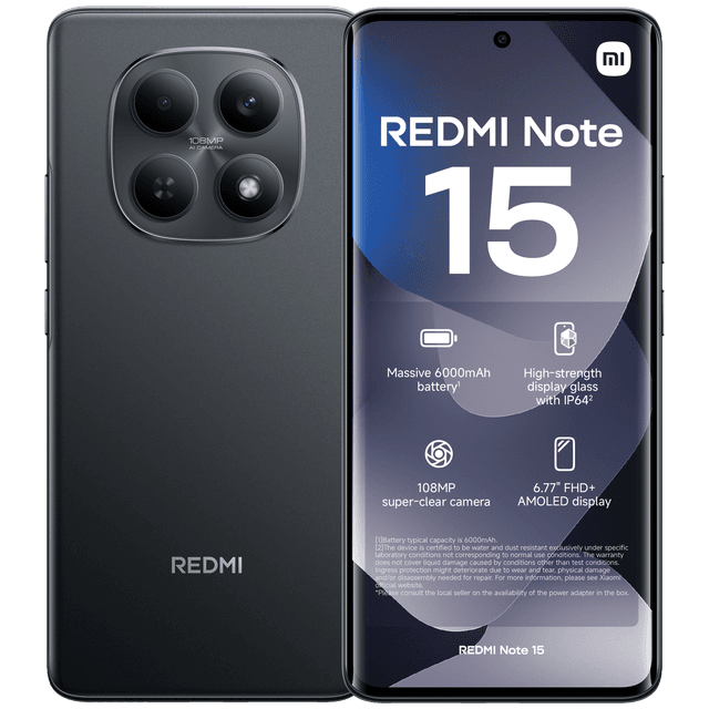 XIAOMI Redmi Note 15 6GB - 128GB - Zwart - 128 GB Zwart