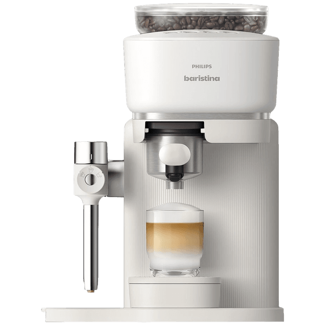 PHILIPS Baristina Latte - BAR400/00 - Semi-Automatische Espressomachine - Pistonmachine - Cappuccino - Automatische Melkopschuimer - Wit - Pistonmachine - Wit
