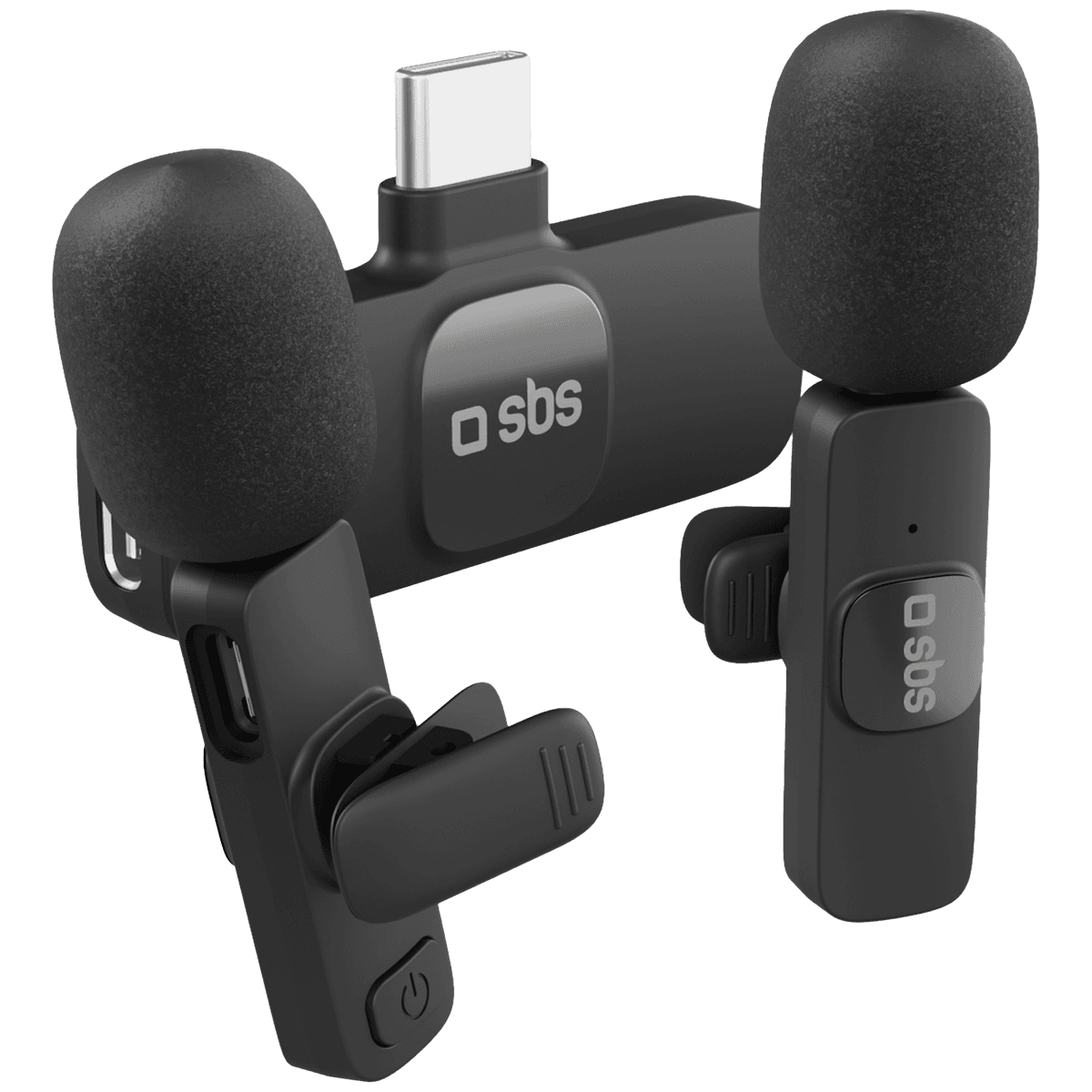 SBS Kit 2 draadloze microfoon type-C ontvanger Black Microfoon voor smartphone — afbeelding 1