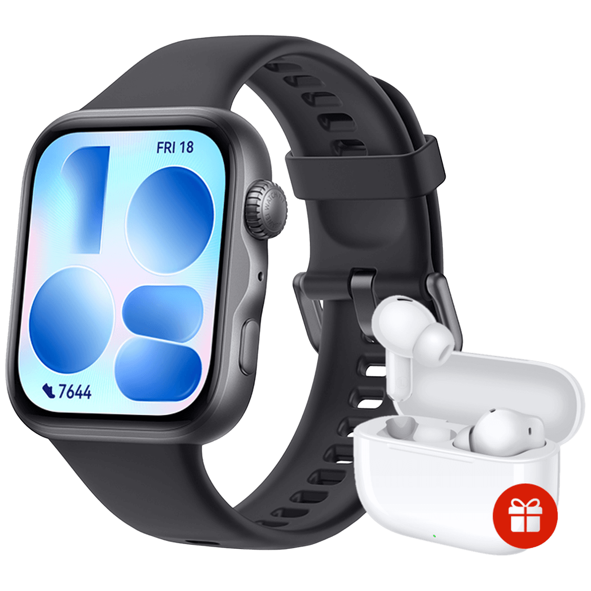 HUAWEI Watch Fit 5 Black + FreeBuds SE4 Smartwatch Zwart — afbeelding 1