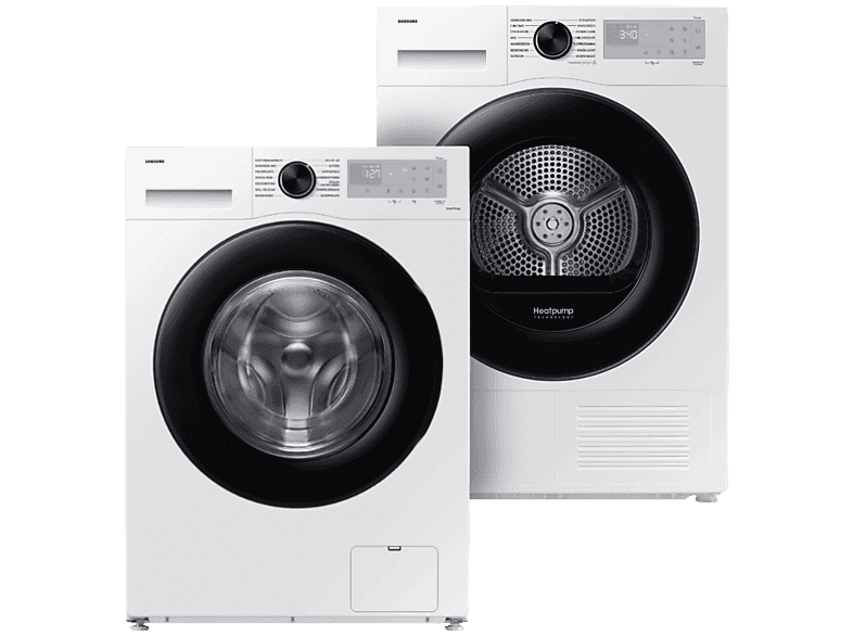 Samsung Ww80cgc04aahen 5000-series + Samsung Dv90dg52a0ahen 5000-serie Wasmachine Droger Bundel — afbeelding 1