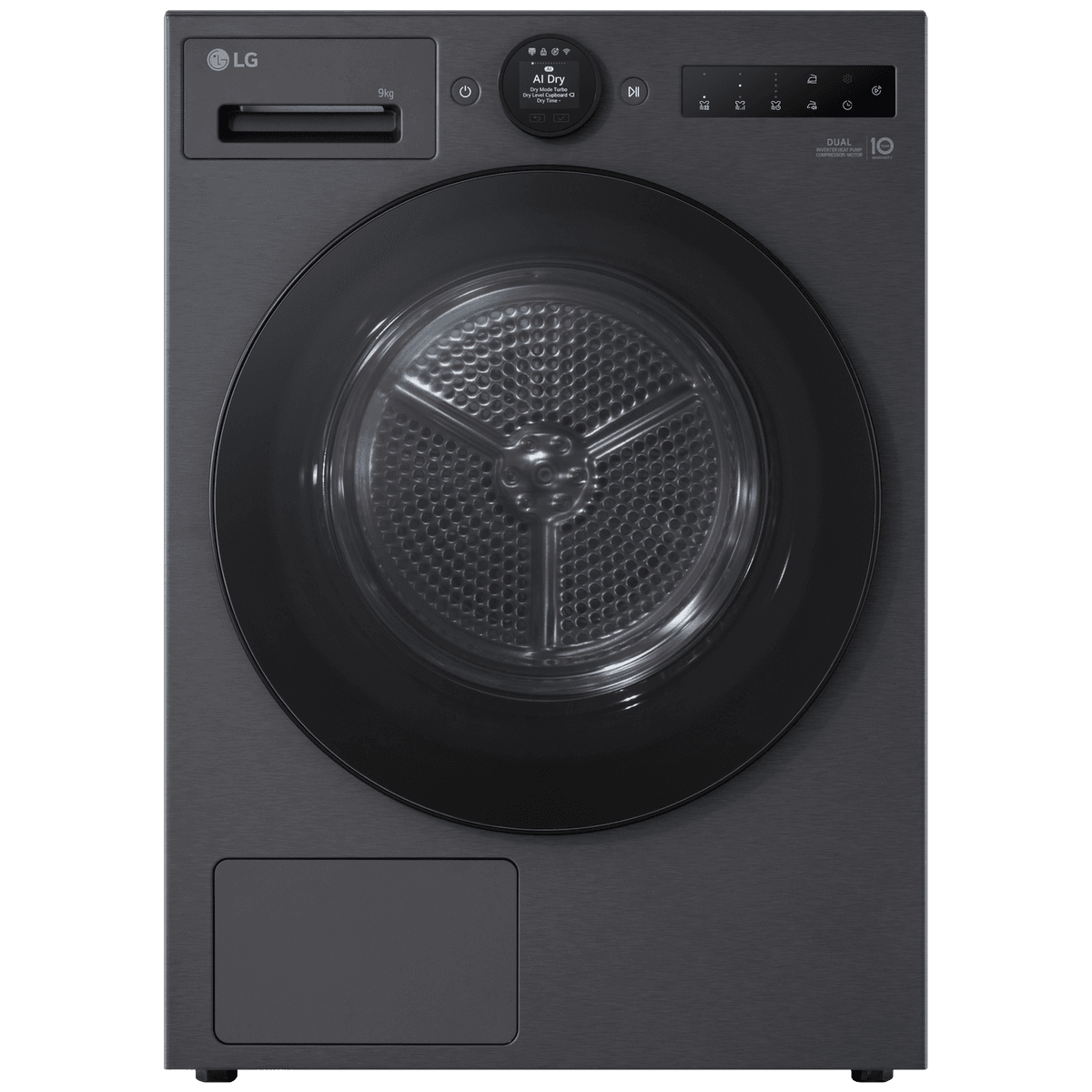 LG RT90X8YB - Warmtepompdroger - 9 kg - 62 dB - Energielabel B — afbeelding 1