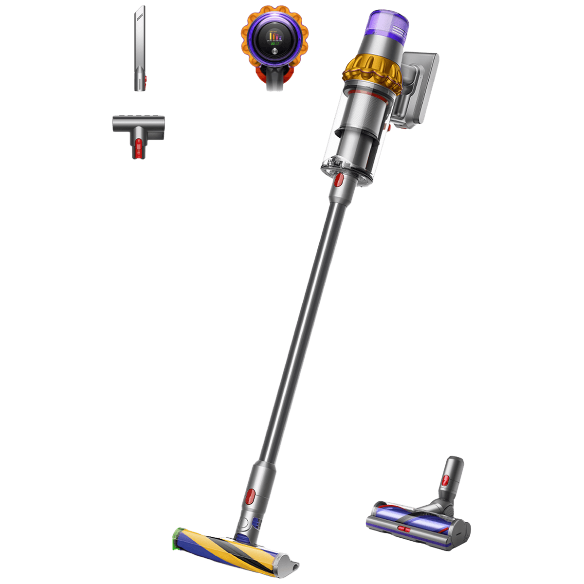 DYSON V15 Detect Absolute - Steelstofzuiger incl. kruimelzuiger - Accuduur 60 min - Geel/Nikkel — afbeelding 1