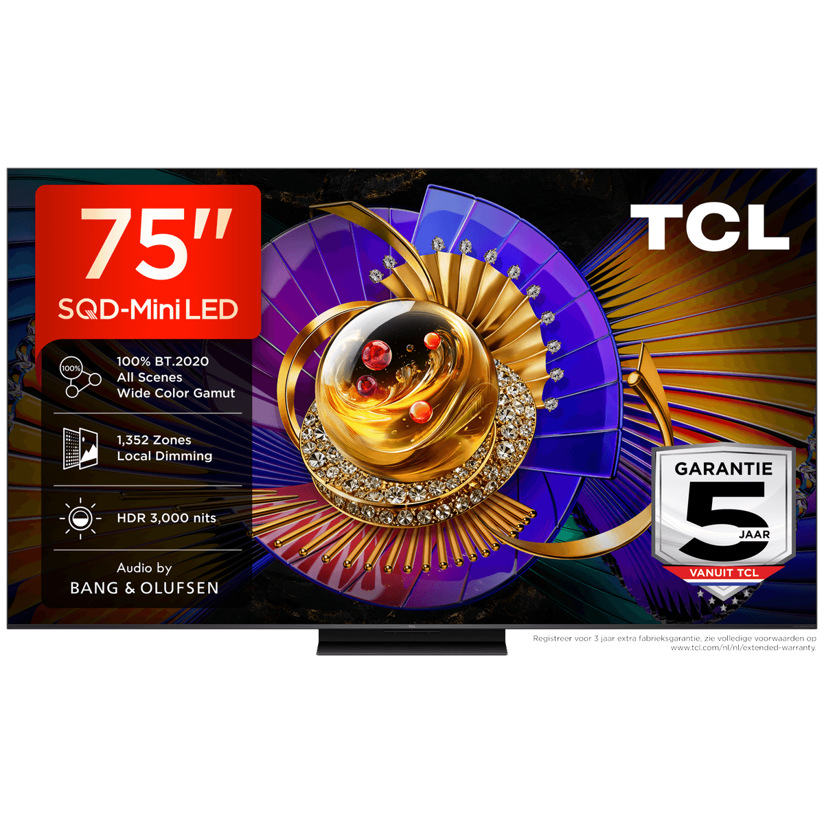 TCL 75C7L SQD-Mini-led - Ultra HD 4K - Mini-led-tv - 75 inch - 2026 — afbeelding 1