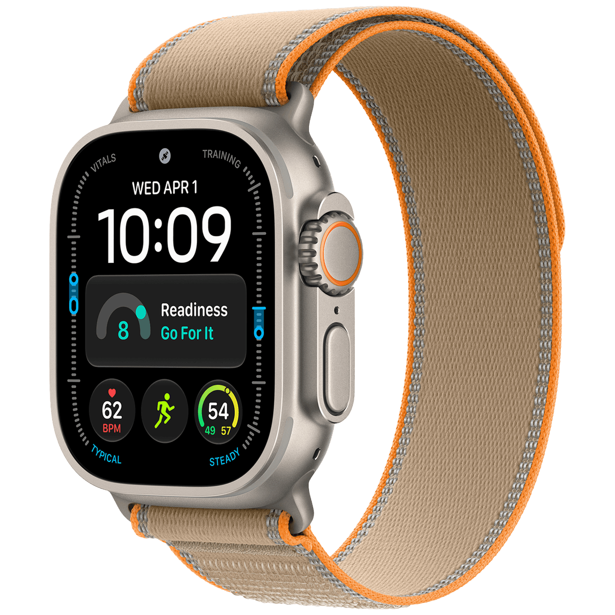 APPLE Watch Ultra 4 GPS + Cellular 49mm Natural Titanium Case - Sand Trail Loop - S/M Smartwatch Natural — afbeelding 1