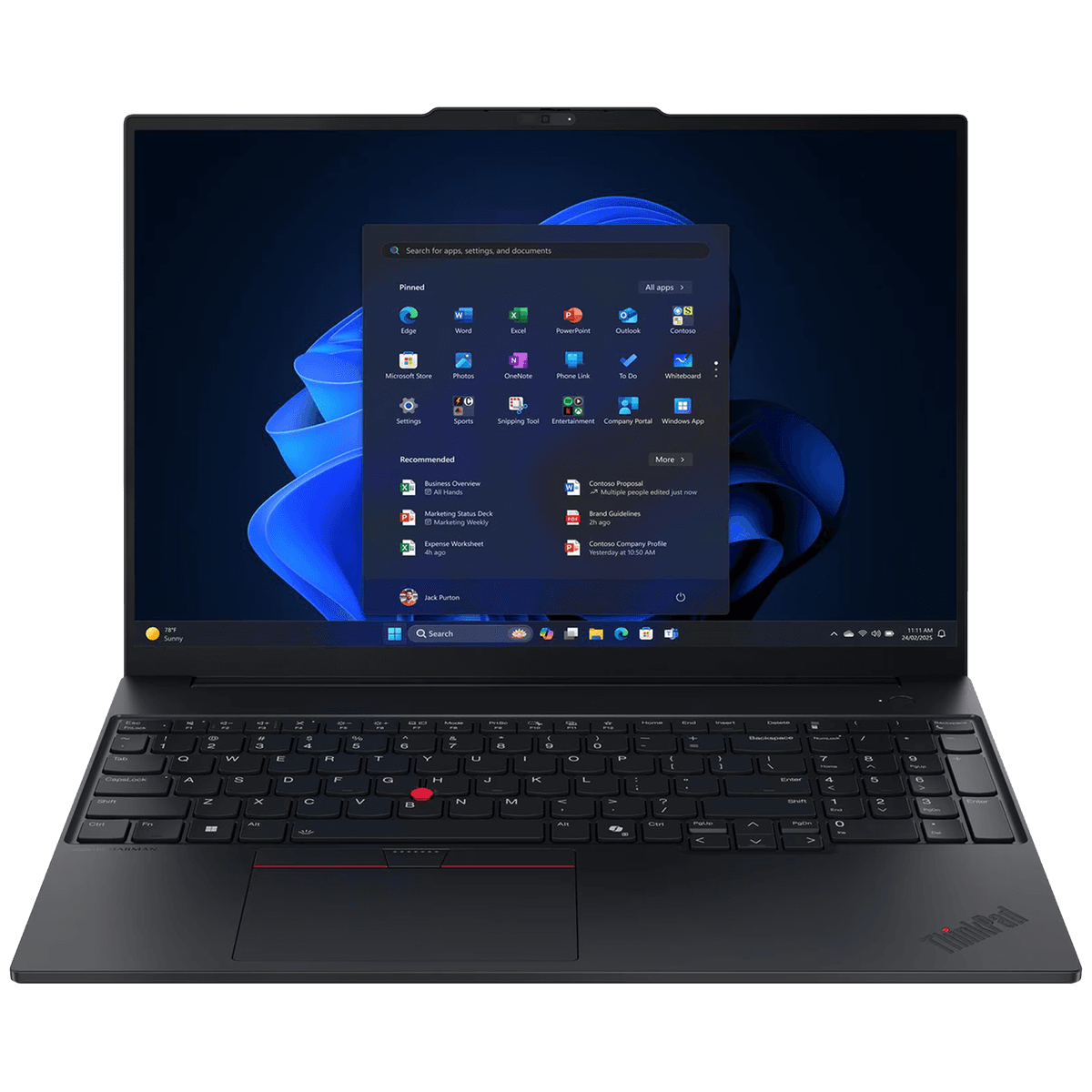 LENOVO ThinkPad E16 Gen 4 (AMD) - 16 inch - AMD Ryzen AI 5 330 - 16 GB - 512 GB - Windows 11 Pro — afbeelding 1