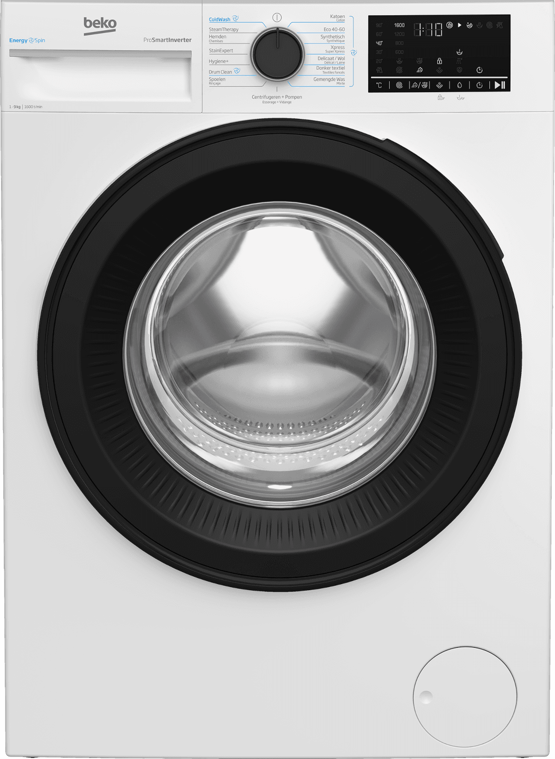BEKO B3WM4961W - EnergySpin - Wasmachine Voorlader - 9 kg - 1600 rpm - 78 dB — afbeelding 1