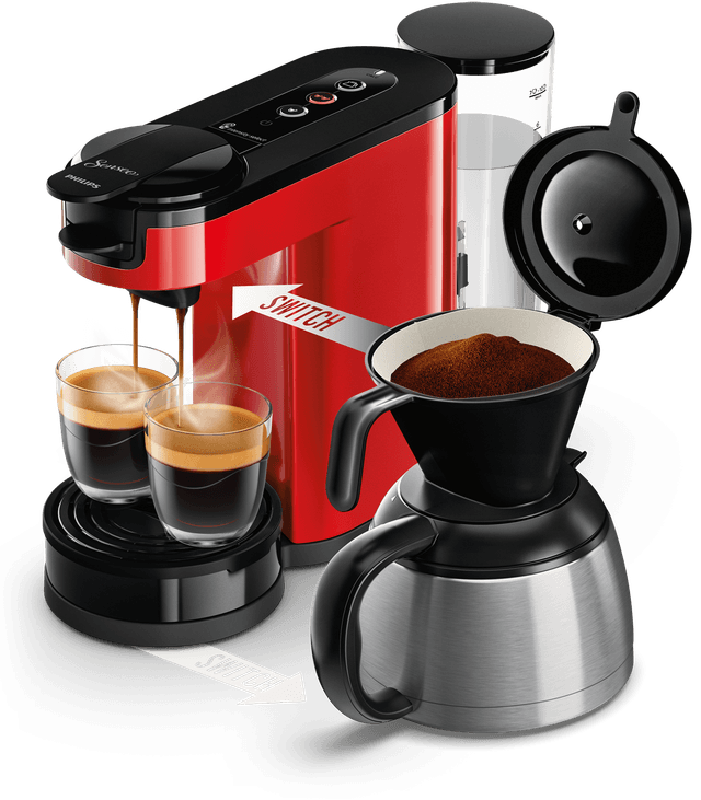 PHILIPS Sch HD6592/84 - Koffiepadmachine - Pad- of capsulesysteem - 1 l - Rood