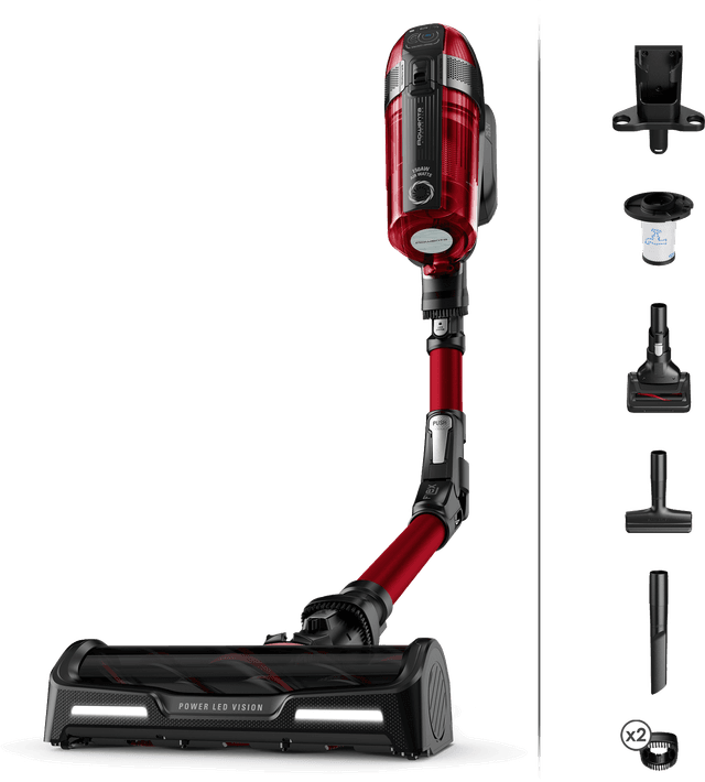 ROWENTA RH98A9 X-Force Flex 12.60 - Steelstofzuiger incl. kruimelzuiger - Accuduur 45 min - Rood & grijs