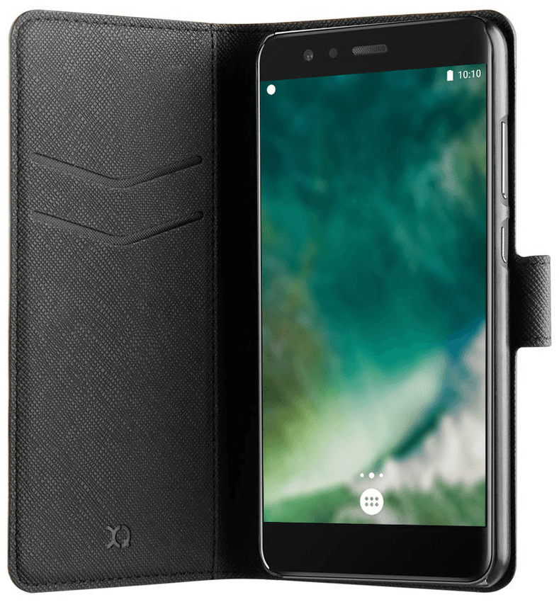 XQISIT Wallet Case Viskan Huawei P10 Lite Zwart — afbeelding 1