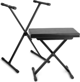 Keyboardstandaard en keyboardbankje - Vonyx keyboardstandaard en KBB10 keyboardbankje - Beide in hoogte verstelbaar - Zwart — thumbnail 1