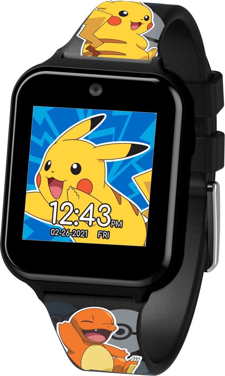 Accutime Pokémon Smartwatch Kinderen - Selfie Camera voor Foto's & Video's - Met Spraakmemo, Stopwatch en Timer - Voor Kinderen Vanaf 6 jaar - Zwart — afbeelding 1