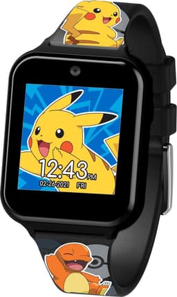 Accutime Pokémon Smartwatch Kinderen - Selfie Camera voor Foto's & Video's - Met Spraakmemo, Stopwatch en Timer - Voor Kinderen Vanaf 6 jaar - Zwart — thumbnail 1