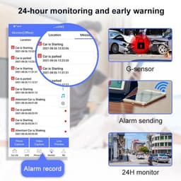 Dashcam voor Auto - 10.26” Touchscreen Dashcam - 4 Camera’s - 4G Android 8.1 - 360° Panorama - GPS & ADAS - Parkeermodus - Zwart — thumbnail 5