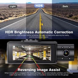 3 Kanaals Dashcam - Auto Camera - Veilig Rijden - 4K WiFi Opname - 64GB Inclusief - Zilver — thumbnail 3