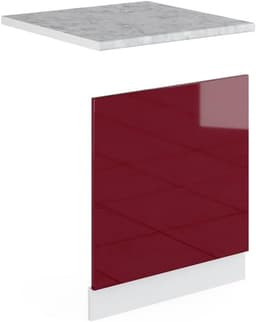 Keukenkastmodule Vaatwasserpaneel 60 cm R-Line Serie - Bordeauxrood Hoogglans — thumbnail 1