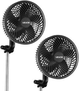 VEVOR Kweekventilator met Clip, Oscillerend, 10w Clipventilator met USB-Aansluiting, 9 Snelheidsstanden en Circulatiemodus, Circulatieventilator voor Luchtcirculatie en Koeling In Kweekkasten en Kweektenten, 2-Pack — thumbnail 1