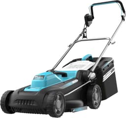 Elektrische Grasmaaier - Loopmaaier - Gazon Onderhoud - 3-in-1 Mulchfunctie - 36 cm Maaibreedte - Grijs Blauw — thumbnail 2