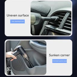 Draadloze handstofzuiger - Kleine stofzuiger - Auto reinigen - Opvouwbaar ontwerp - 302 Gram - Zwart — thumbnail 2