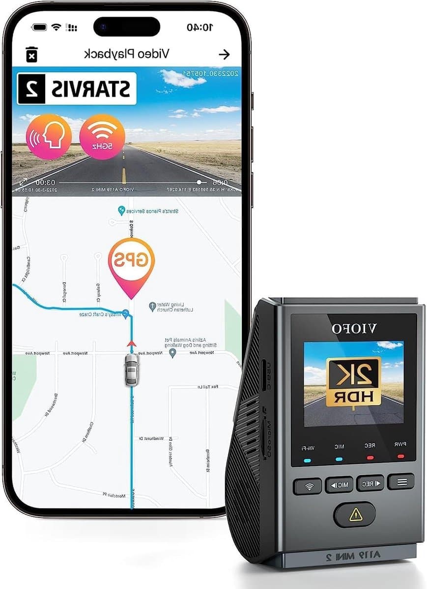Dashcam GPS - Autocamera Recorder - Veilige Rit - Quad HD Resolutie - 10x10x15 cm - Zwart — afbeelding 1