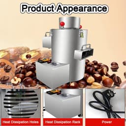 Automatische Kastanje Schiller - Keukenmachine - Snel Kastanjes Bereiden - Hoge Capaciteit 100 kg/u - 550W - Zilver — thumbnail 4