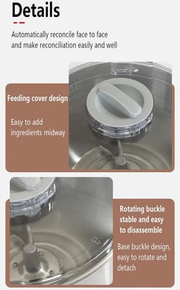 Roestvrijstalen Deegmaker - Professionele Mixer - Deeg Kneden - Fermentatiefunctie - 5L Capaciteit - Grijs — thumbnail 2