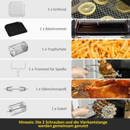 Heteluchtfriteuse Oven - Airfryer XXL - Gezond Koken - 360° Luchtcirculatie - 11 Liter - Zwart — thumbnail 4