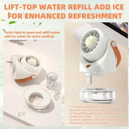 longziming -Draagbare Ventilator - Tafelventilator - Mistventilator - Waterkoeling Met Nevel - Verstelbare Luchtstroom - ABS Kunststof - Compact En Lichtgewicht - Ideaal Voor Reizen En Kantoor - 1 Stuk — thumbnail 3