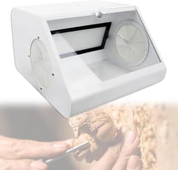 Stofafzuiging met LED - Afzuigkast Polijsten - Stofvrij Werken - Gehard Glas Scherm - 32.8 cm Breed - Zwart — thumbnail 1
