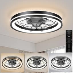 RUX® Plafonniere Met Ventilator - Plafondventilator - Plafondventilator Met Verlichting - Zwart - 51cm x 16cm x 51cm; 5 kg — thumbnail 4