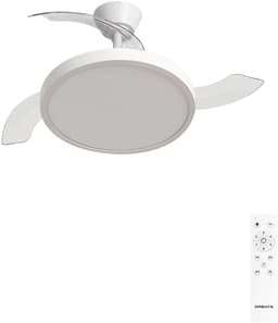 CREATE - Plafondventilator 40W stil met intrekbare bladen met licht - Ø108cm - Wit - Afstandsbediening - WIND CLEAR STUDIO — thumbnail 1