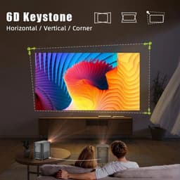 Byintek - X20 - Beamer - Projector Beamer - Mini Meamer - Full HD 1080P 4k - 65W - 1280x720dpi - Automatische focus - met WiFi - 250 ANSI Lumens - Android 11.0 - Zwart — thumbnail 4